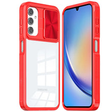 For Samsung A15 5G Case Rear Lens Sliding Cover Rugged Cover + Tempered Glass
