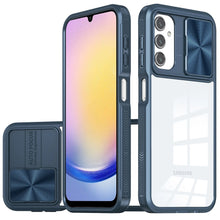 For Samsung A25 5G Case Rear Lens Sliding Cover Rugged Cover + Tempered Glass