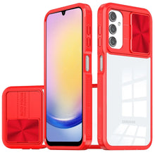For Samsung A25 5G Case Rear Lens Sliding Cover Rugged Cover + Tempered Glass