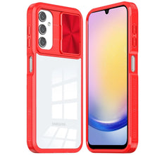 For Samsung A25 5G Case Rear Lens Sliding Cover Rugged Cover + Tempered Glass
