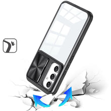 For Samsung A36 Case Rear Lens Sliding Cover Clear Hybrid + Tempered Glass