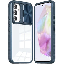 For Samsung A36 Case Rear Lens Sliding Cover Clear Hybrid + Tempered Glass