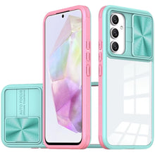 For Samsung A36 Case Rear Lens Sliding Cover Clear Hybrid + Tempered Glass
