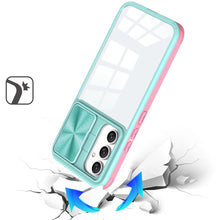 For Samsung A36 Case Rear Lens Sliding Cover Clear Hybrid + Tempered Glass
