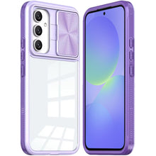 For Samsung A36 Case Rear Lens Sliding Cover Clear Hybrid + Tempered Glass