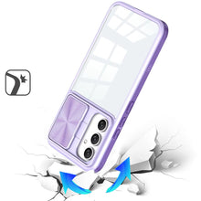For Samsung A36 Case Rear Lens Sliding Cover Clear Hybrid + Tempered Glass