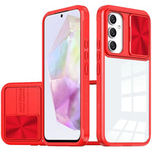 For Samsung A36 Case Rear Lens Sliding Cover Clear Hybrid + Tempered Glass