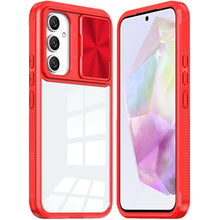 For Samsung A36 Case Rear Lens Sliding Cover Clear Hybrid + Tempered Glass