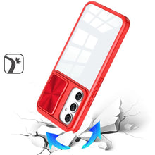 For Samsung A36 Case Rear Lens Sliding Cover Clear Hybrid + Tempered Glass