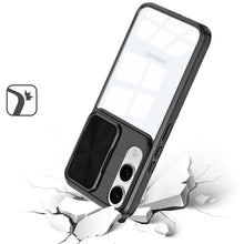 For Samsung S25 Edge Case Sliding Lens Cover Rugged Clear Back + Tempered Glass