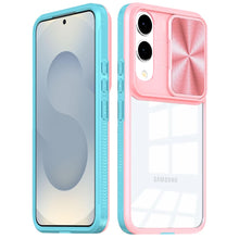 For Samsung S25 Edge Case Sliding Lens Cover Rugged Clear Back + Tempered Glass