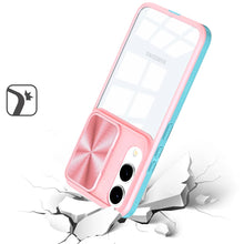For Samsung S25 Edge Case Sliding Lens Cover Rugged Clear Back + Tempered Glass