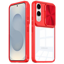 For Samsung S25 Edge Case Sliding Lens Cover Rugged Clear Back + Tempered Glass