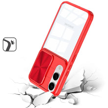 For Samsung S25 Edge Case Sliding Lens Cover Rugged Clear Back + Tempered Glass
