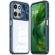 For Moto G Power 2025 Case Rear Lens Sliding Cover Rugged Cover + Tempered Glass
