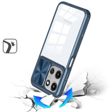 For Moto G Power 2025 Case Rear Lens Sliding Cover Rugged Cover + Tempered Glass