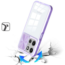 For Moto G Power 2025 Case Rear Lens Sliding Cover Rugged Cover + Tempered Glass