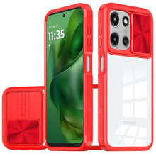 For Moto G Power 2025 Case Rear Lens Sliding Cover Rugged Cover + Tempered Glass