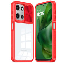For Moto G Power 2025 Case Rear Lens Sliding Cover Rugged Cover + Tempered Glass