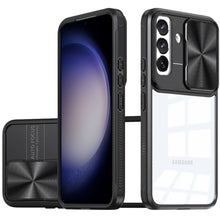 For Samsung Galaxy S24 FE Case Rear Lens Sliding Cover Rugged Hybrid Clear Back