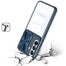 For Samsung Galaxy S24 FE Case Rear Lens Sliding Cover Rugged Hybrid Clear Back