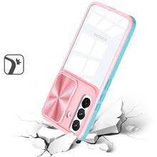 For Samsung Galaxy S24 FE Case Rear Lens Sliding Cover Rugged Hybrid Clear Back