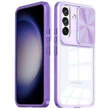 For Samsung Galaxy S24 FE Case Rear Lens Sliding Cover Rugged Hybrid Clear Back