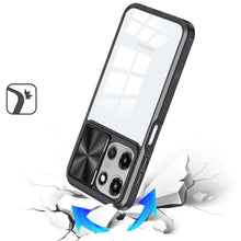 For Moto G Stylus 2025 Case Rear Lens Sliding Cover Rugged Cover +Tempered Glass