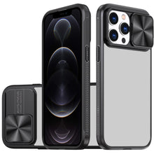 For iPhone 12 Pro Max Case Rear Lens Slider Cover Rugged Hybrid + Tempered Glass