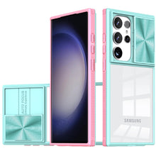 For Samsung Galaxy S24 Case Rear Lens Sliding Cover Rugged Hybrid Clear Back