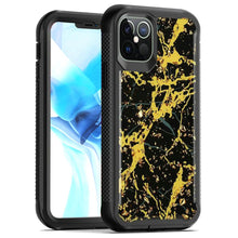 For iPhone 13 PRO Case Full Protection Epoxy Marble Glitter Flakes Hybrid