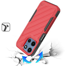 For Moto G 2025 Case Heavy-Duty Holster Combo Line Design Cover + Tempered Glass