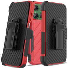For Moto G Power 2025 Case Heavy-Duty Holster Lined Cover + Tempered Glass