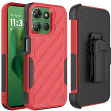 For Moto G Power 2025 Case Heavy-Duty Holster Lined Cover + Tempered Glass