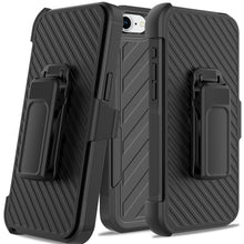 For iPhone 16e Case Heavy-Duty Holster Combo Lined Phone Cover + Tempered Glass
