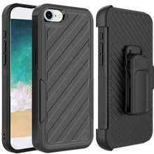 For iPhone 16e Case Heavy-Duty Holster Combo Lined Phone Cover + Tempered Glass