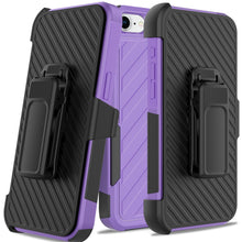 For iPhone 16e Case Heavy-Duty Holster Combo Lined Phone Cover + Tempered Glass
