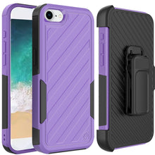 For iPhone 16e Case Heavy-Duty Holster Combo Lined Phone Cover + Tempered Glass