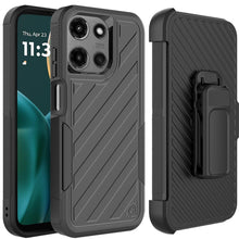 For Moto G Stylus 2025 5G Case Heavy-Duty Holster Combo Lined + Tempered Glass