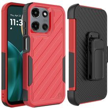 For Moto G Stylus 2025 5G Case Heavy-Duty Holster Combo Lined + Tempered Glass