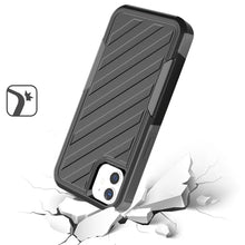 For iPhone 11 6.1 in. Case Heavy-Duty Holster Lined Cover Combo + Tempered Glass