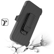 For iPhone 12/12 Pro Case Heavy-Duty Holster Lined Cover Combo + Tempered Glass