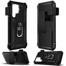 For Samsung Galaxy S24 Case Ring Stand Hybrid Phone Cover with Belt Holster Clip