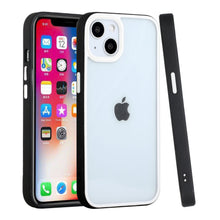 For iPhone 14 PLUS Case Transparent Back Colored Bumper Hybrid Phone Cover