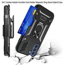 For Samsung Galaxy S22 Plus 3in1 Combo Holster Card Holder Ring Stand Case Cover