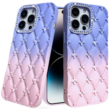 For iPhone 14 PRO MAX 6.7 in. Case Bling Diamond Pattern Thick Silicone Cover