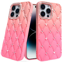 For iPhone 14 PRO MAX 6.7 in. Case Bling Diamond Pattern Thick Silicone Cover