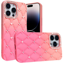 For iPhone 14 PRO MAX 6.7 in. Case Bling Diamond Pattern Thick Silicone Cover
