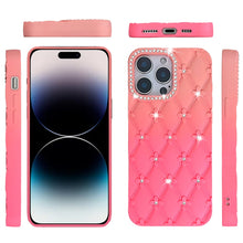 For iPhone 14 PRO MAX 6.7 in. Case Bling Diamond Pattern Thick Silicone Cover