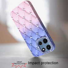 For Moto G 2025 Case Bling Diamond Pattern Padded Phone Cover + Tempered Glass